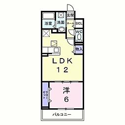マストリア 1LDKの間取図画像