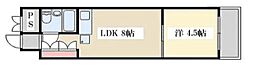 シャンボール第3新大阪 1LDKの間取図画像