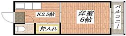 ハウス西舟木 ワンルームの間取図画像