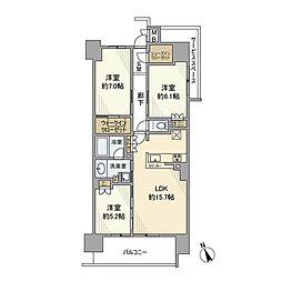 ジオ島本 3LDKの間取図画像
