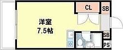 エスポワールミヤビ ワンルームの間取図画像