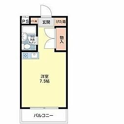 エスポワールミヤビ ワンルームの間取図画像
