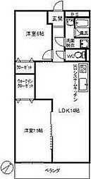 ベルコート 2LDKの間取図画像