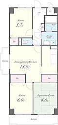 エクレールミシマ 3LDKの間取図画像