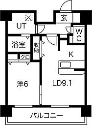 SWISS梅田東 1LDKの間取図画像