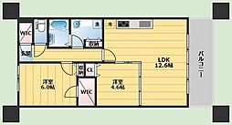 パークナードフィット津雲台 6階2LDKの間取り