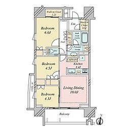 ザ・パークハウス相模大野プレイス 3LDKの間取図画像