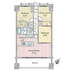 ジェイパーク赤羽 2SLDKの間取図画像