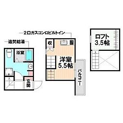ルサブール 1SKの間取図画像