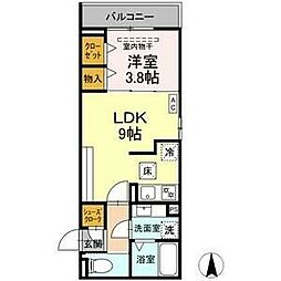 名古屋市営名城線 新瑞橋駅 徒歩10分の賃貸アパート 2階1LDKの間取り