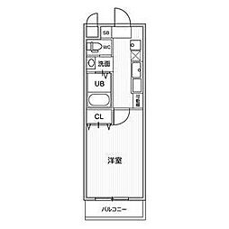 名古屋市営名港線 築地口駅 徒歩3分の賃貸マンション 3階1Kの間取り