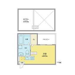 エミアス熱田 1SKの間取図画像