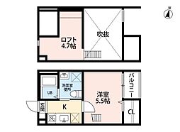 ディアコート堤 1SKの間取図画像