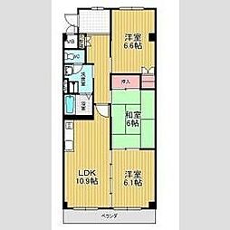 カサブランカ滝ノ水 3LDKの間取図画像