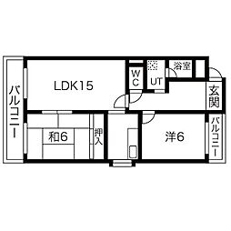 アリス2新瑞 2LDKの間取図画像