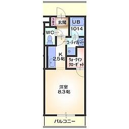 ウィンドローズ西峡 1Kの間取図画像