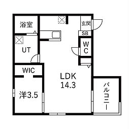 Toyoda Fika 1LDKの間取図画像