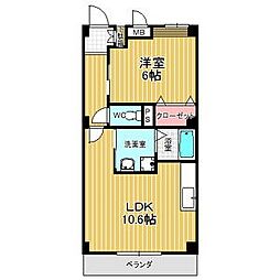 プランドール3 1LDKの間取図画像