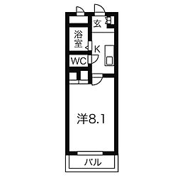 ジョイパーク 1Kの間取図画像
