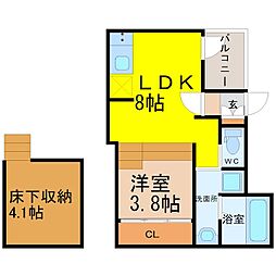 ハーモニーテラス植田西 1LDKの間取図画像