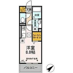 GRANDD-ROOM呼続 ワンルームの間取図画像