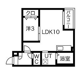 Jackkasadera1 1LDKの間取図画像