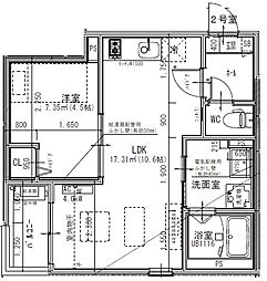 Jack gobanI 1LDKの間取図画像