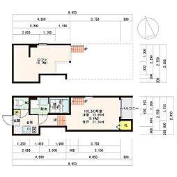 ニューサンライズ 1SKの間取図画像