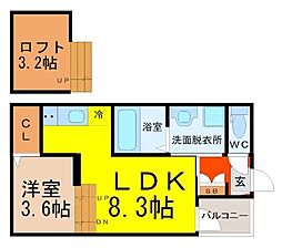 グレイス鶴舞 1SLDKの間取図画像