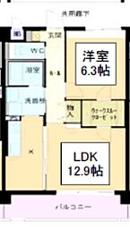 ミコノス亀が洞 1LDKの間取図画像