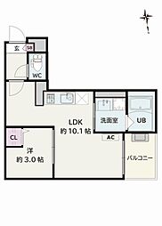 Jack meikoI 1LDKの間取図画像