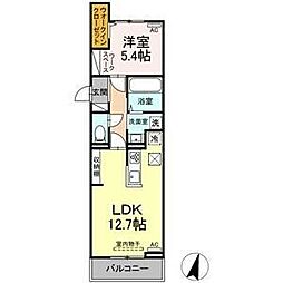 ENCHANTENAKANE 1LDKの間取図画像