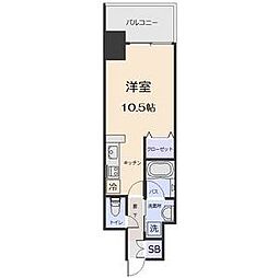 AMBERHOUSEHorita ワンルームの間取図画像