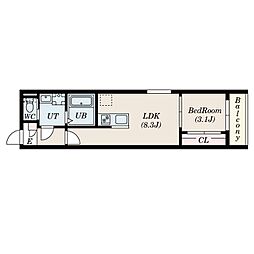 Revive本笠寺 1LDKの間取図画像