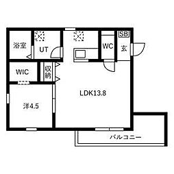 VITALIBERA 1LDKの間取図画像