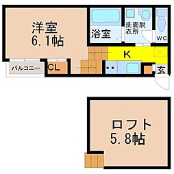 ステラート新瑞橋 1SKの間取図画像