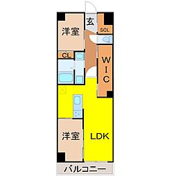 アーチレジデンス川名駅前 2LDKの間取図画像
