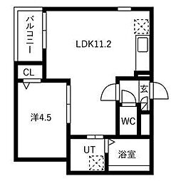 Jack sambanIII 1LDKの間取図画像