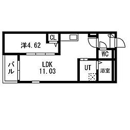 Jack kawagishiI 1LDKの間取図画像