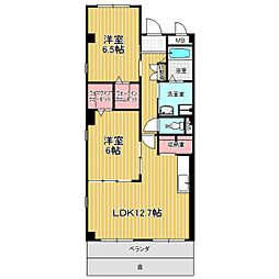 ガーデニングヒルズ神の倉3 2LDKの間取図画像