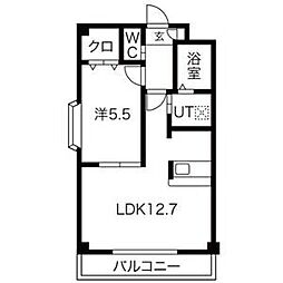 ソレールヤマグチ 1LDKの間取図画像
