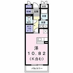 ジュネス 1Kの間取図画像