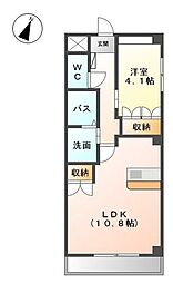 イグレット・シャトー 1LDKの間取図画像