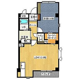 アドヴァンス 1LDKの間取図画像