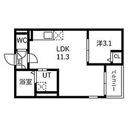 Jack sunakuchiI 1LDKの間取図画像