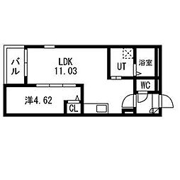 Jack kawagishiI 1LDKの間取図画像
