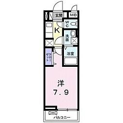 アヴァンティ 1Kの間取図画像