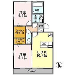 カルペ・ディエム 2LDKの間取図画像