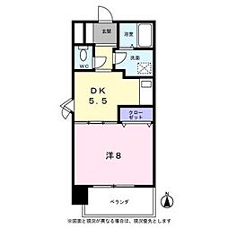 KDXレジデンス神宮前 1DKの間取図画像