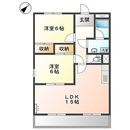 エスポアHORO 2LDKの間取図画像